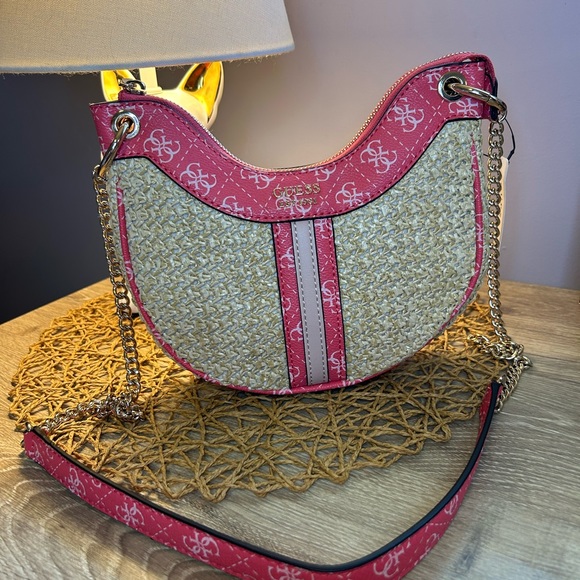 Guess Handbags - GUESS Kastina Raffia Mini Hobo Bag